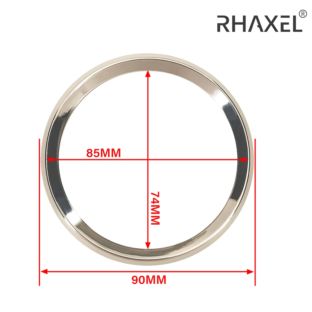 RHAXEL 52 mm 85 mm silberner oder schwarzer Lünetten-Edelstahlring für PKW, LKW, Wohnmobil, Marine, Boot