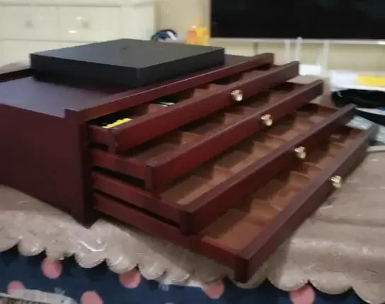 

Vintage walnut art raw drawer picture box picture box picture tool storage rack