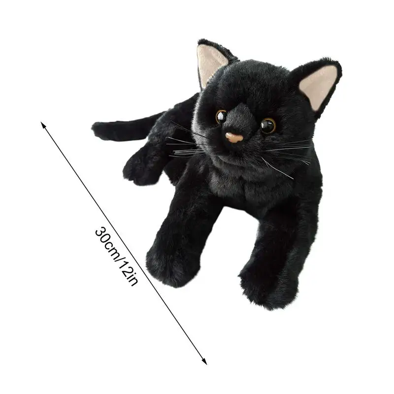 Black Cat Plush Toy Stuffed Animal Black Kitten Doll Pillow Boys Girls Soft Toys Children Birthday Gifts Cute Plush Toy