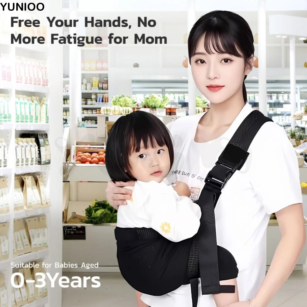 

Solid Color Baby Wrap Carrier Newborn Front Holding Adjustable Infant Sling Backpack Horizontal Holding Type Mesh Baby Hip Seat