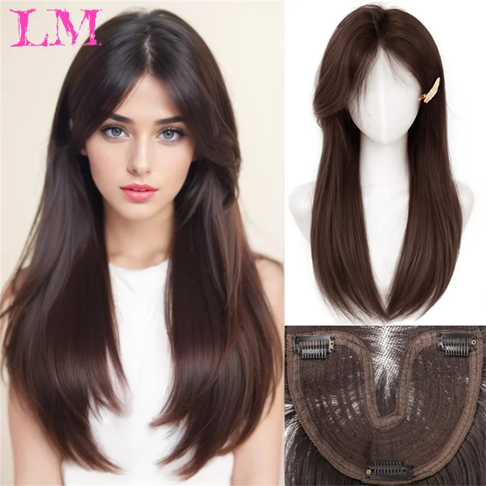 

LM Mid Split Fake Bangs Natural 3D French Bangs Wigs Hair Patches And Women's Fake Flowing Bangs