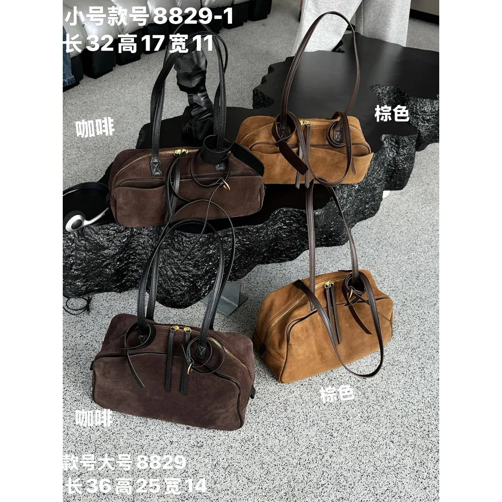 

Premium Sense 2023 Новая сумка-тоут из матовой воловьей кожи для боулинга, сумка-подушка, кожаная сумка в стиле ретро, женская сумка на плечо, подмышки