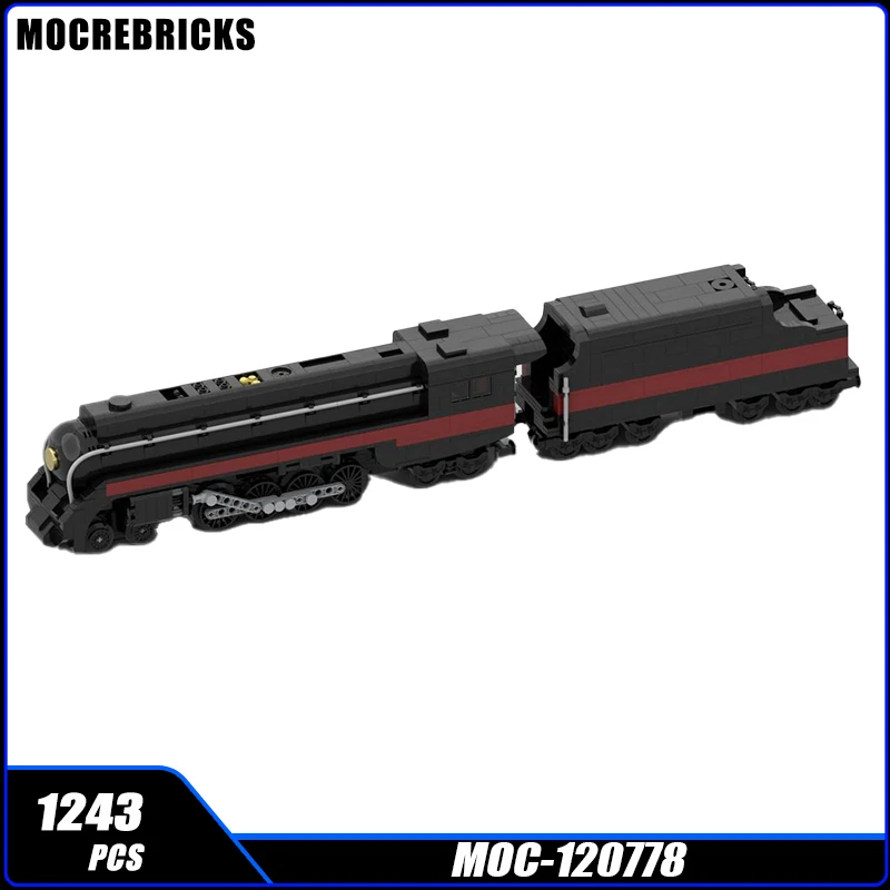 MOC - Locomotive - Norfolk and Western Class J 611 Steam Train Building Blocks Assembly Model Bricks Display Creative Kid Toys