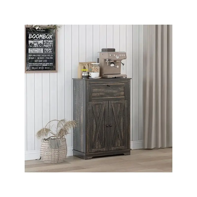 Kitchen Storage Cabinet, Modern Wooden Organizer, Multi-functional Pantry Unit, Space-saving Design for Home Use