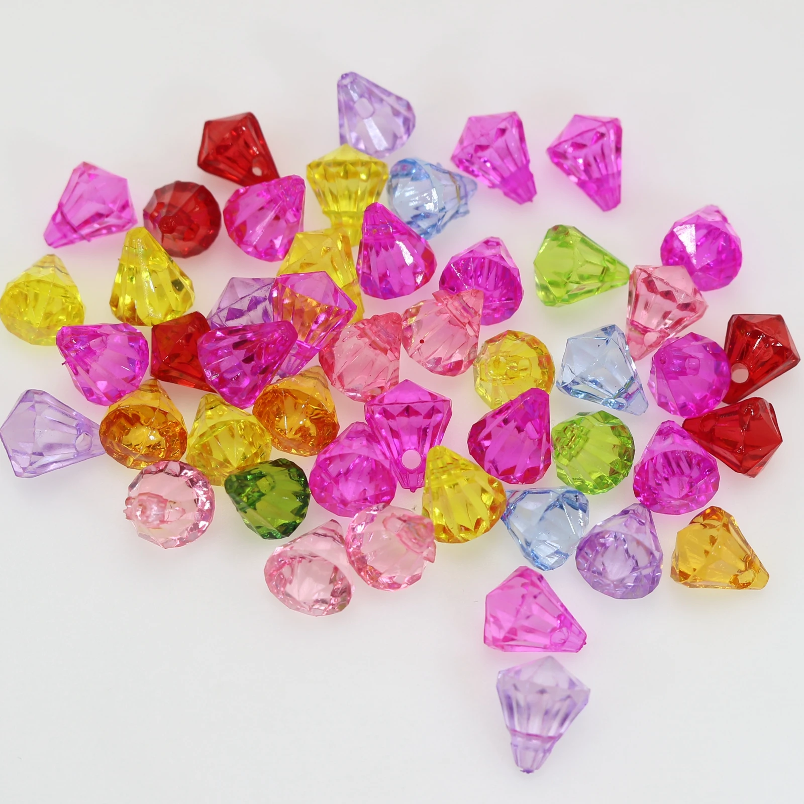 100 Mixed Color Transparent Acrylic  Pendants 9mm 12mm