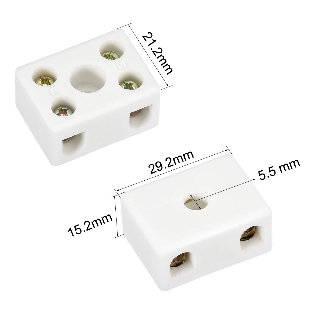 2/5Pcs 2 Postion 5 Hole High Frequency Ceramic Wiring Terminal Block Porcelain Electric Wire Connector Electrical Equipment