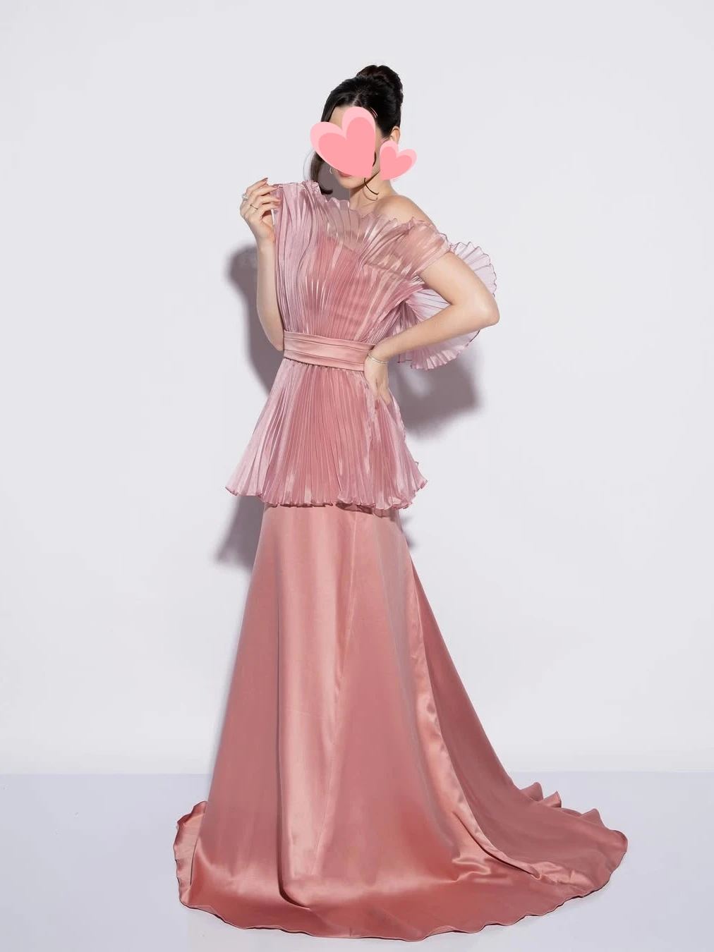 

Oisslec Dress Elegant Vintage Sweet Pink Mermaid Ruffle Satin Stylish Customized Formal Occasion Prom Dress Evening Party Gowns