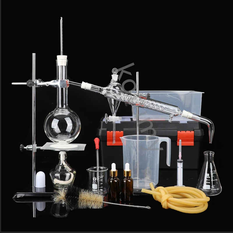 Essential Oil Distillation Kit Distillation Apparatus Distillation Condenser Distilled Water Purification Extraction Full Set