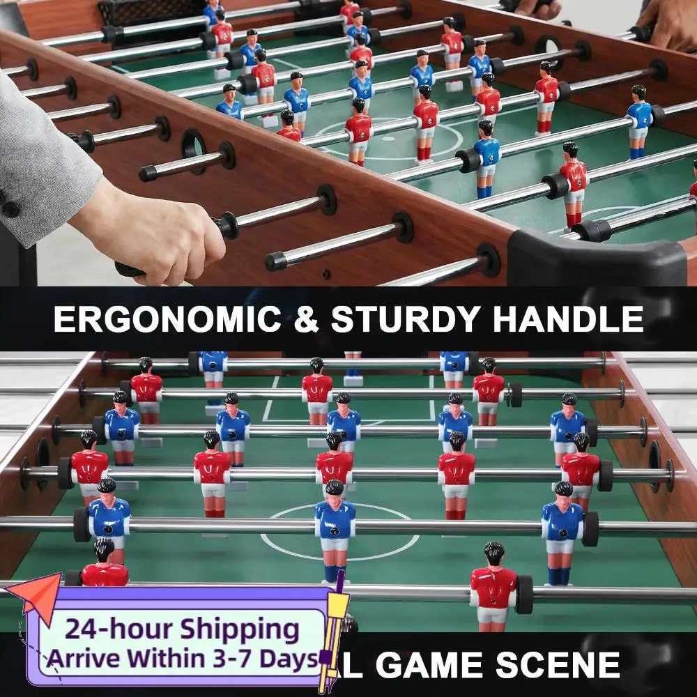 

47 Inch Arcade Soccer Set with Score Keeper Indoor Foos Ball Table with Counterbalanced & Uniformed Men for Home Family Adults