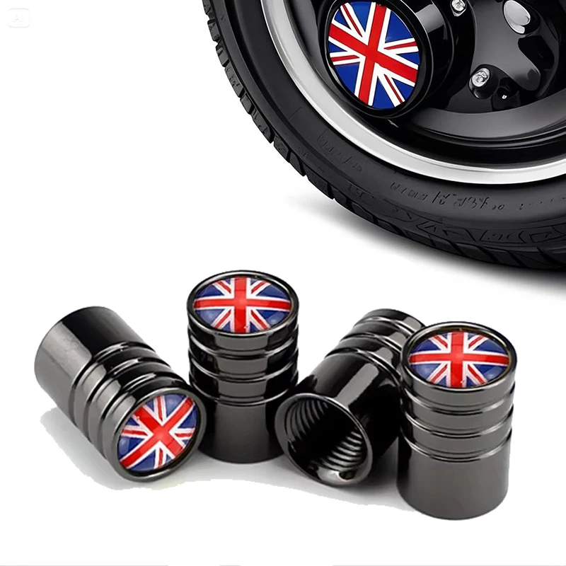 4 pçs geral bandeira do reino unido bicicleta moto pneus de carro tampa da válvula da roda para mini cooper countryman clubman r55 r56 r60 f55 f60 carro stye