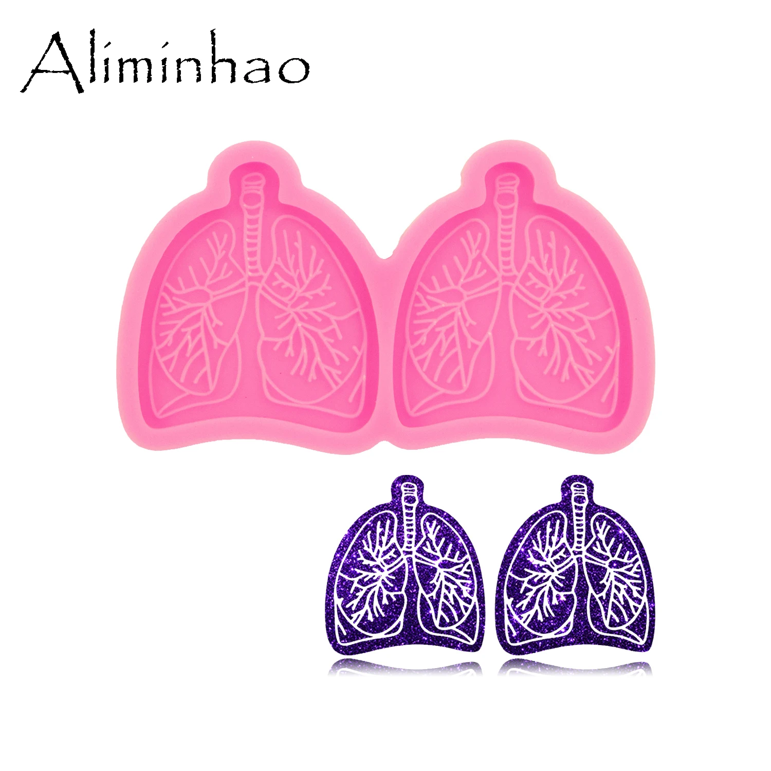 DY1630 1.5in Lungs Phone Grip Sockets Resin Mold for Phone Stand Grip Top, Silicone Molds Epoxy Art DIY, Chocolate Molds Cake