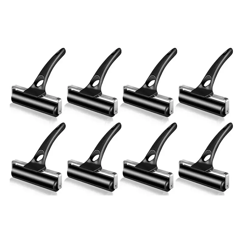 A68P-8Pcs Rubber Roller Perfect For Gluing Printing Inking Crafting Press Printmaking Wallpaper Stamping Scrapbooks,4.7Inches