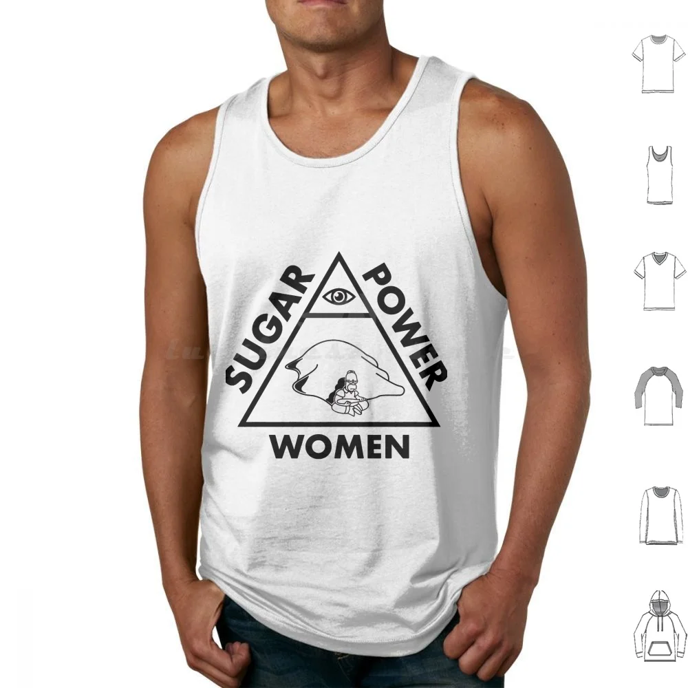 Sugar , Power , Women Tank Tops Vest Sleeveless The Funny Homer Meme Bart Lisa Cartoon 90s Marge Tv Green Homer Maggie Smoke