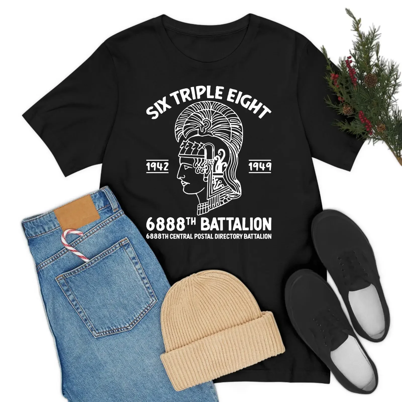 6888th Central Postal Directory Battalion 6 Triple 8th African American Women T Shirt for Men vintage Washed Slightly homme