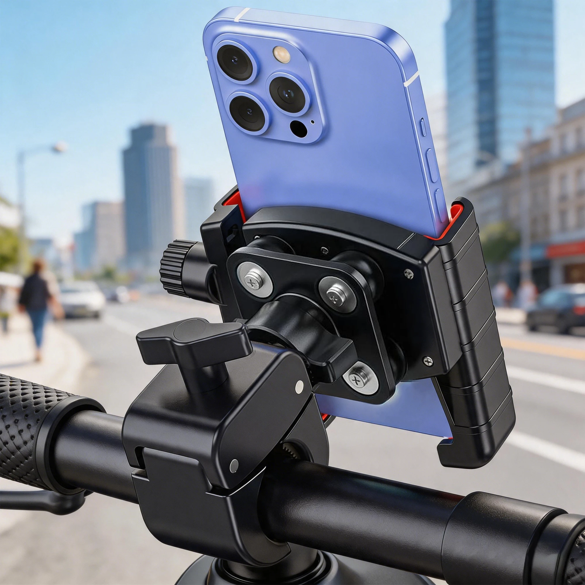 Motorcycle Bike Phone Mount with Upgrade Vibration Dampener,Camera Friendly, for 6-7.2