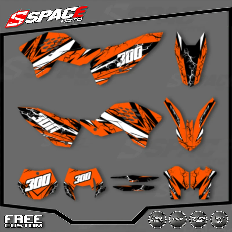 

SPACE Custom Motorcycle Graphics Background Decal for KTM 2007 2008 2009 2010 SXF 2008 2009 2010 2011EXC Decals Stickers Kits 10