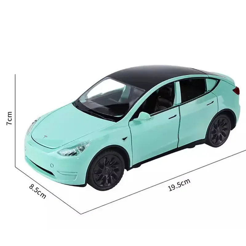 Diecast Auto 1:24 Tesla Model Y Hoge Simulatie Diecast Metalen Legering Model Auto Geluid Licht Terugtrekken Collectie Kinderen Speelgoed Geschenken