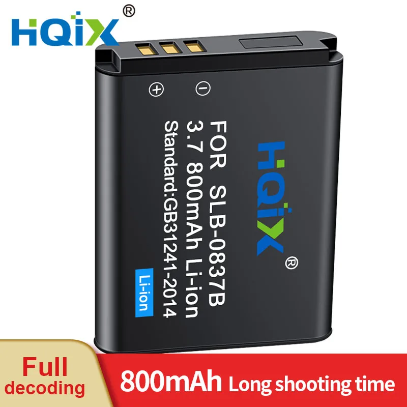 

HQIX for Samsung L70 L70B L83T L201 L301 NV8 NV10 NV15 NV20 Camera SLB-0837B Charger Battery