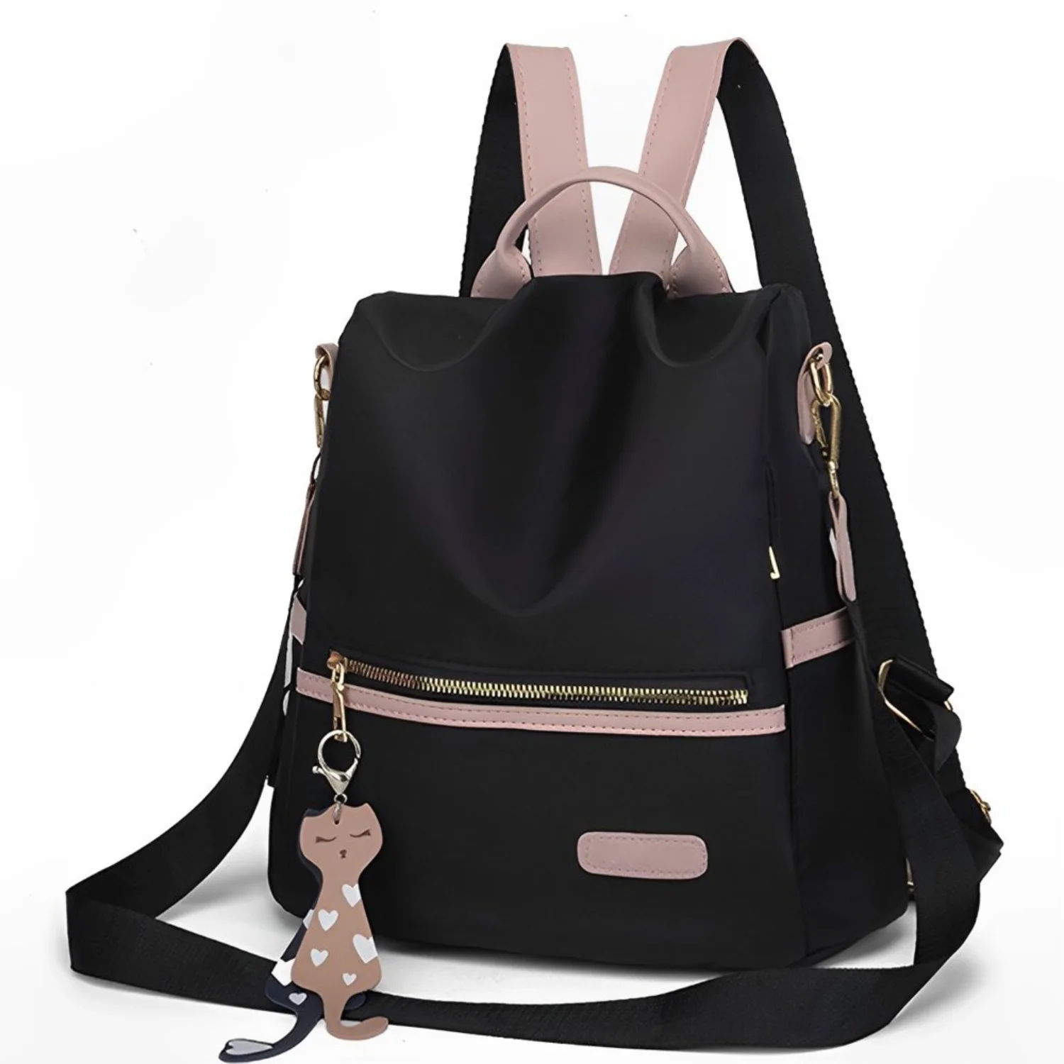 

Fashion Women's School Backpack, Anti-Theft Waterproof Nylon Travel Bag with Large Capacity - Multifunctional and Casual