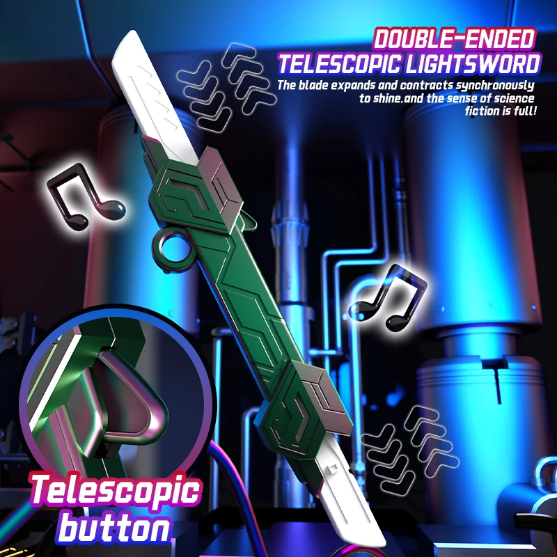 7-Color ثنائي الرأس تلسكوبي Lightsaber الدورية متوهجة المبارزة السيف الاطفال الكبار معركة السيف USB قابلة للشحن مع الصوت والضوء #5