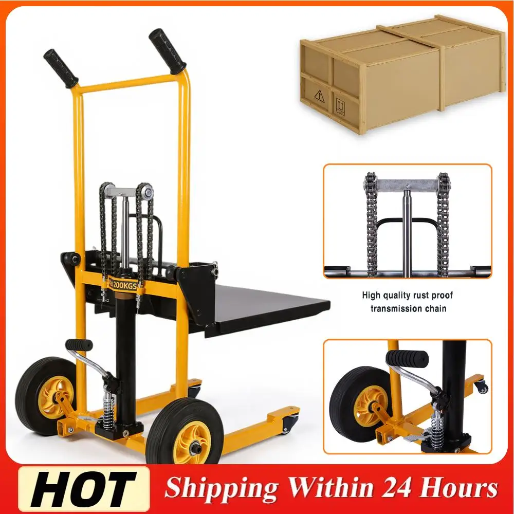 

Mini Forklift Foldable Transport Lifting Cart with Swivel Wheels Loading Unloading Trolley Lightweight for Commercial & Industry
