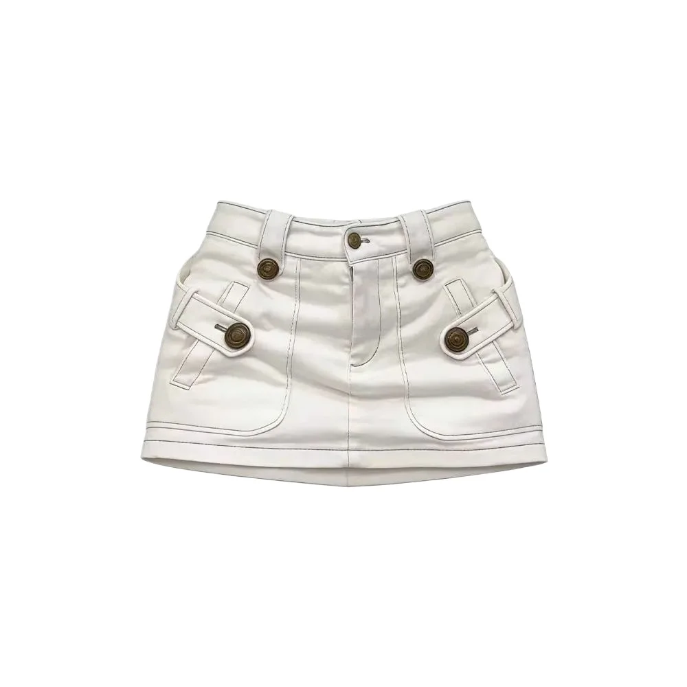 American Retro Spice Girl Low Waist Denim Skirt Women's Summer New Splicing Sexy Slim Hip Skirt
