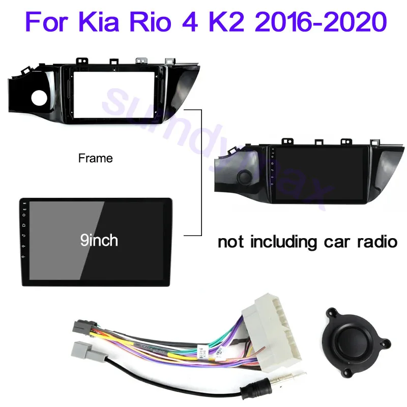 

9inch 2din Car audio Frame Fasica For Kia Rio 4 K2 2016-2020 car Radio panel Dash Fitting Panel Kit