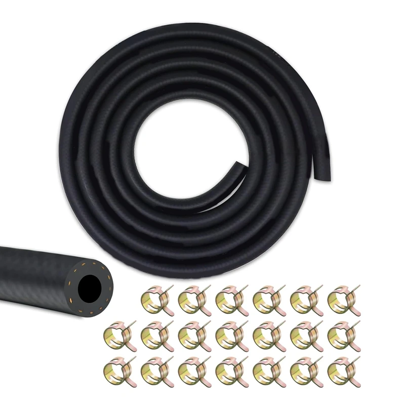 1/4 Fuel Line, Fuel Line Hose 10 Feet, With 20 PCS Fuel Line Clamps, Fuel Line Kit