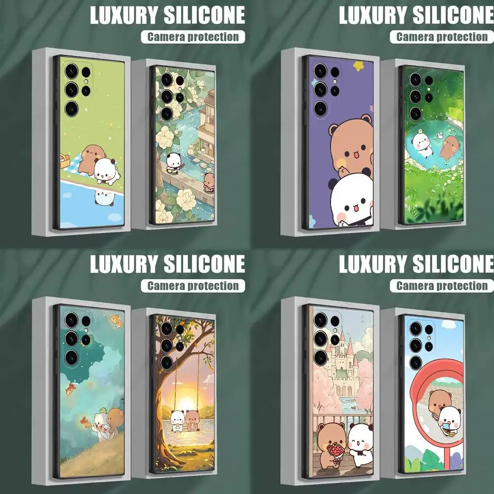 

Cute B-BuBu D-DuDu Phone Case For Samsung S25,S24,S23,S22,S21,S20,S10,Ultra,Plus,Lite,FE,Soft Silicone Black Cover