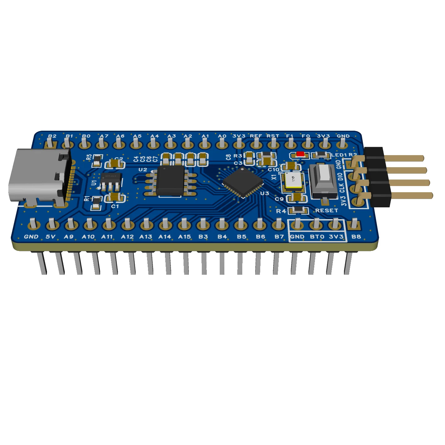 GD32E232K8Q7 Minimum System Core Development Board with CH340 and TypeC Open Source Optical Module Applications
