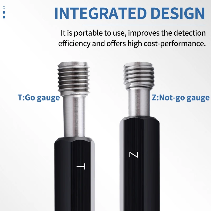 1PCS 6G M44-M50 Steel Mer-cury Gage Metric Fine Thread Plug Gauge High Quality wholesale M44M45M46M47M48M49M50 Measure Tool