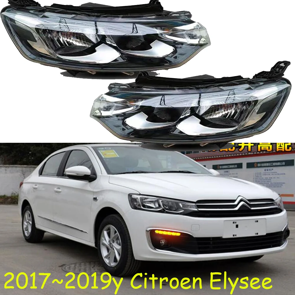 

1pcs car bumper C4 headlamp For Citroen Elysee headlight 2017～2019y head lamp for Citroen Elysee fog lamp