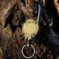 Retractable Heavy Duty Pull Reel Carabiner Key Chains Strong Steel Wire Rope Buckle Spring Key Ring Outdoor Sporty Keychain Tool