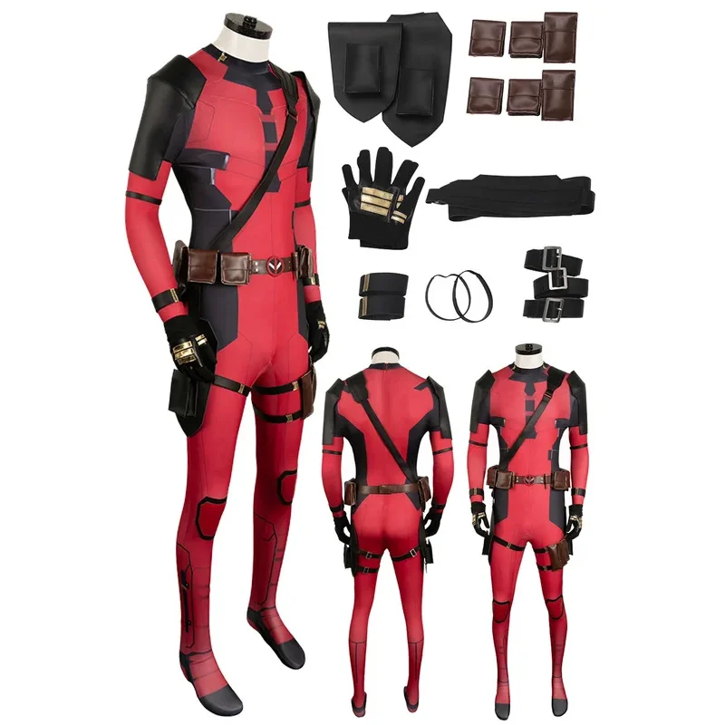 Disguise Male Anti hero Fantasia Costume Die Pool Cosplay Adult Men Roleplay Outfits Male Role Play Fancy Dress Up Party Cloth