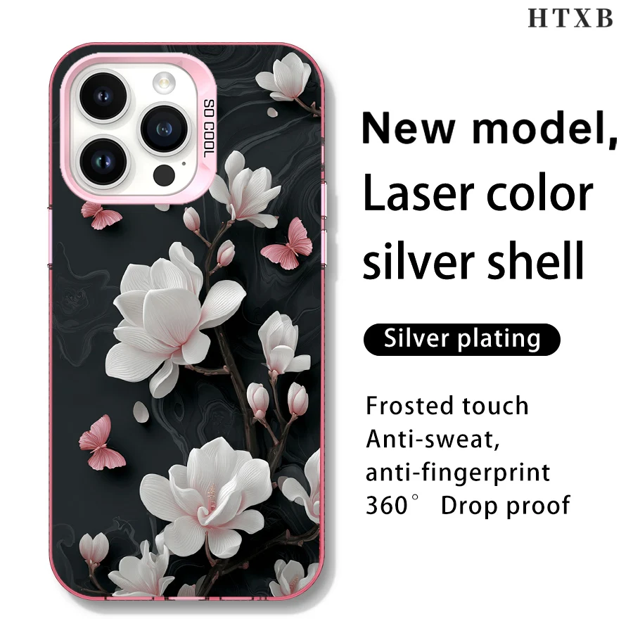 الفراشات تلعب بين الزهور البيضاء لهاتف iPhone 17 إلى 11 Pro Max Plus