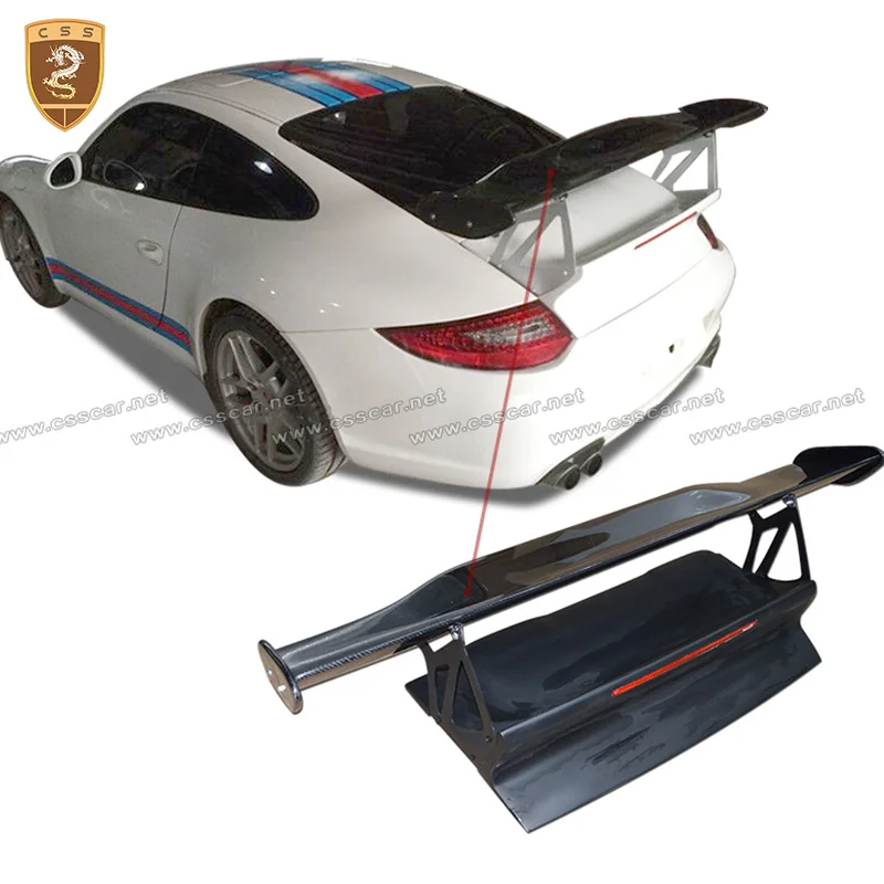 

GT3RS Style Car Spoiler Half Carbon 997 Accessories For Porsche 911 997.1-997.2 Racing Car Rear Truck High Tail Wing with Base