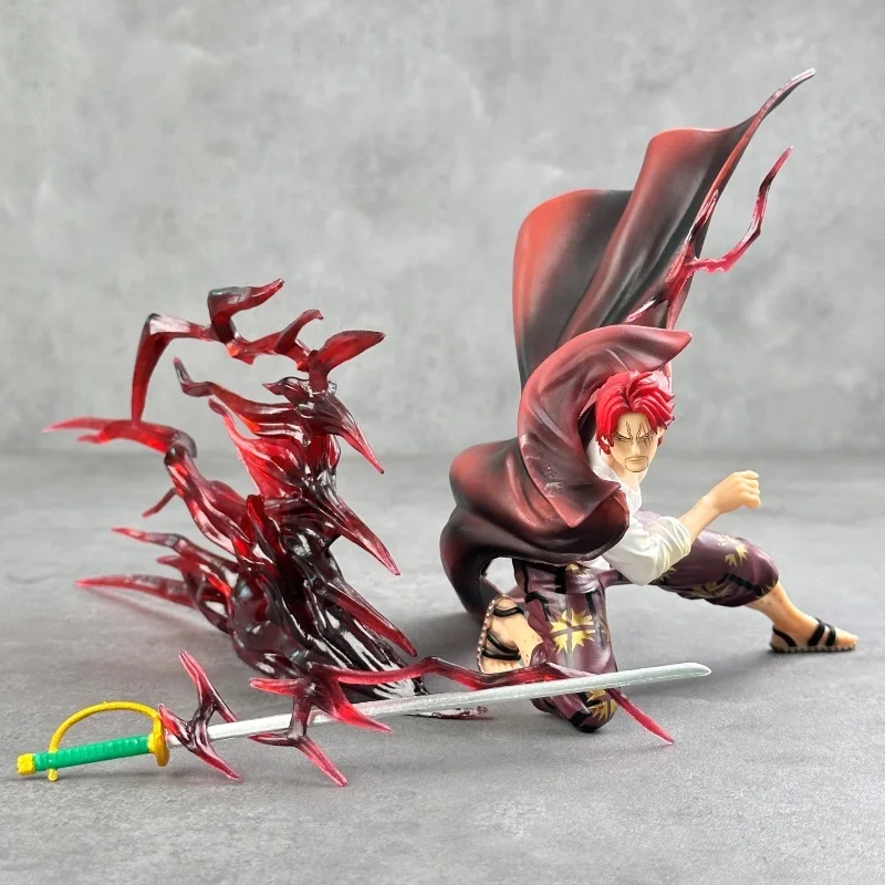 قطعة واحدة من شانكس الشعر الأحمر الرابض تشكل عمل الشكل تحصيل لعبة مجسمة مشهد المعركة عنصر الزخرفية أنيمي تمثال الصبي لعبة #5