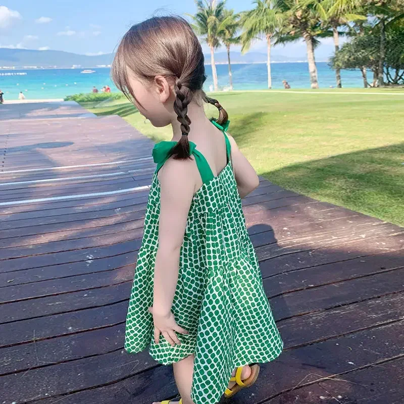 

Girls Dress Sleeveless Suspender Dresses 2025 New Summer Children's Clothing Fashion Princess Dress Baby Flower Girl Dresses 7y