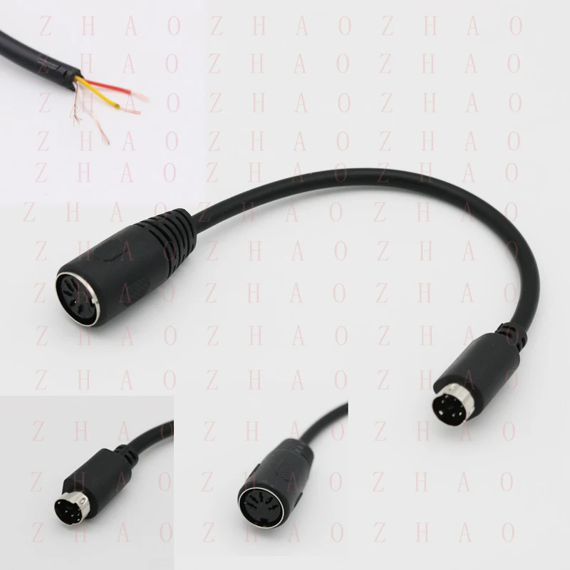 L+ for  Keyboard Connector Adapter Cable 5 Pin DIN Female to 6 Pin PS/2 Male 15cm Black