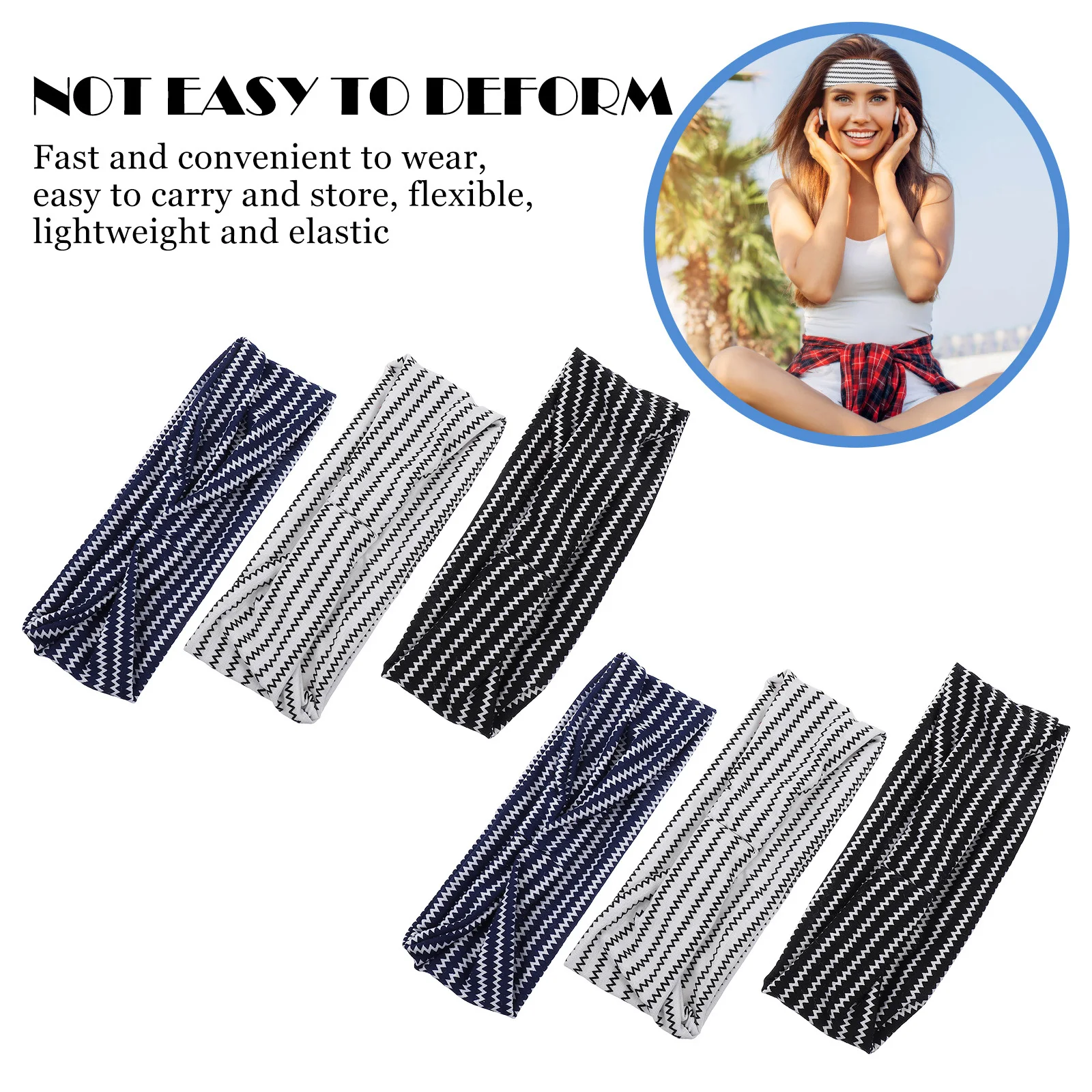 

6Pcs Running Headbands Elastic Sports Head Wraps for Women Yoga Workout Lightweight Comfortable Hair Accessories