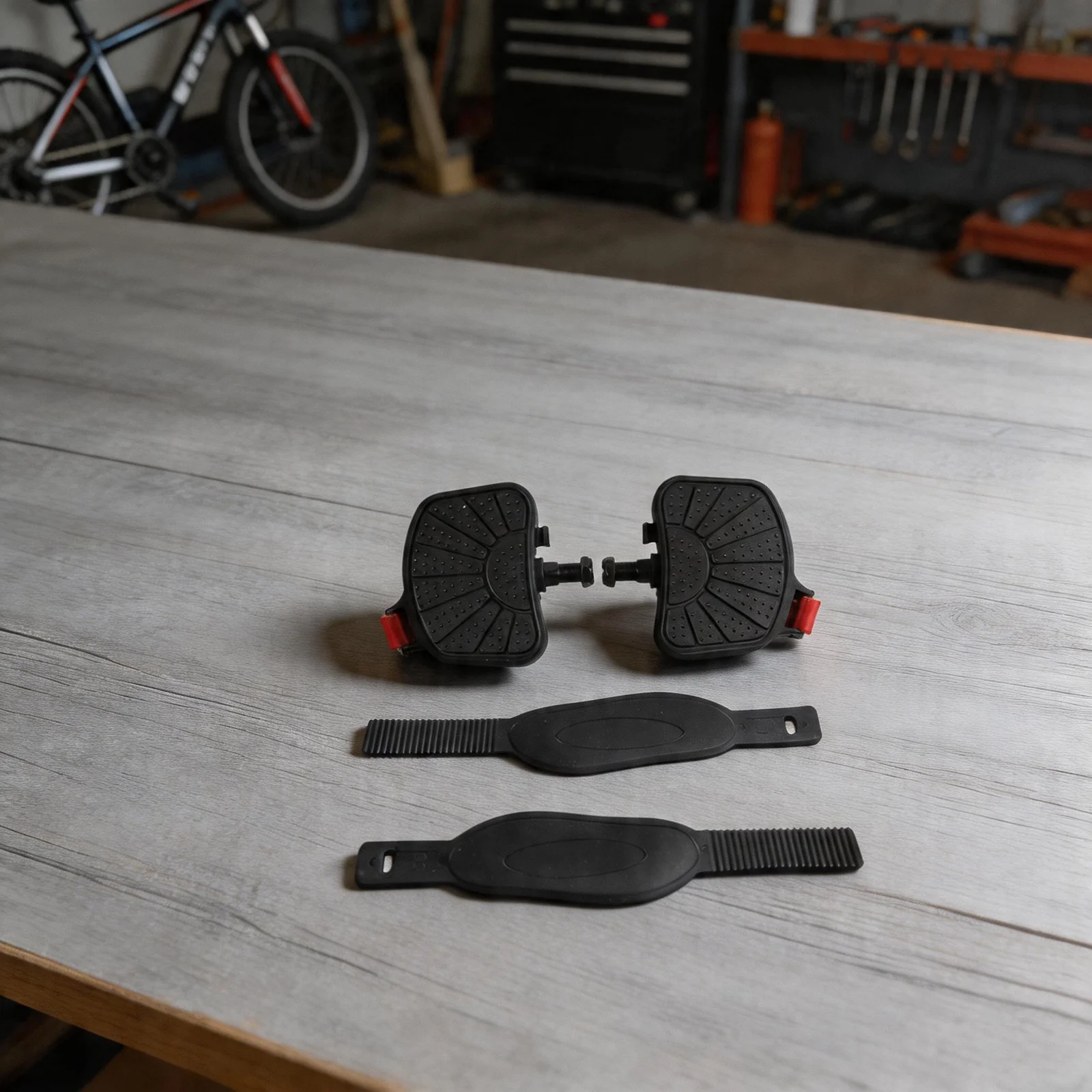 Bike Training Pedals Wrench Installation About 700g Pedals With Toe Clips Independent L R Thread Stable Under High-intensity