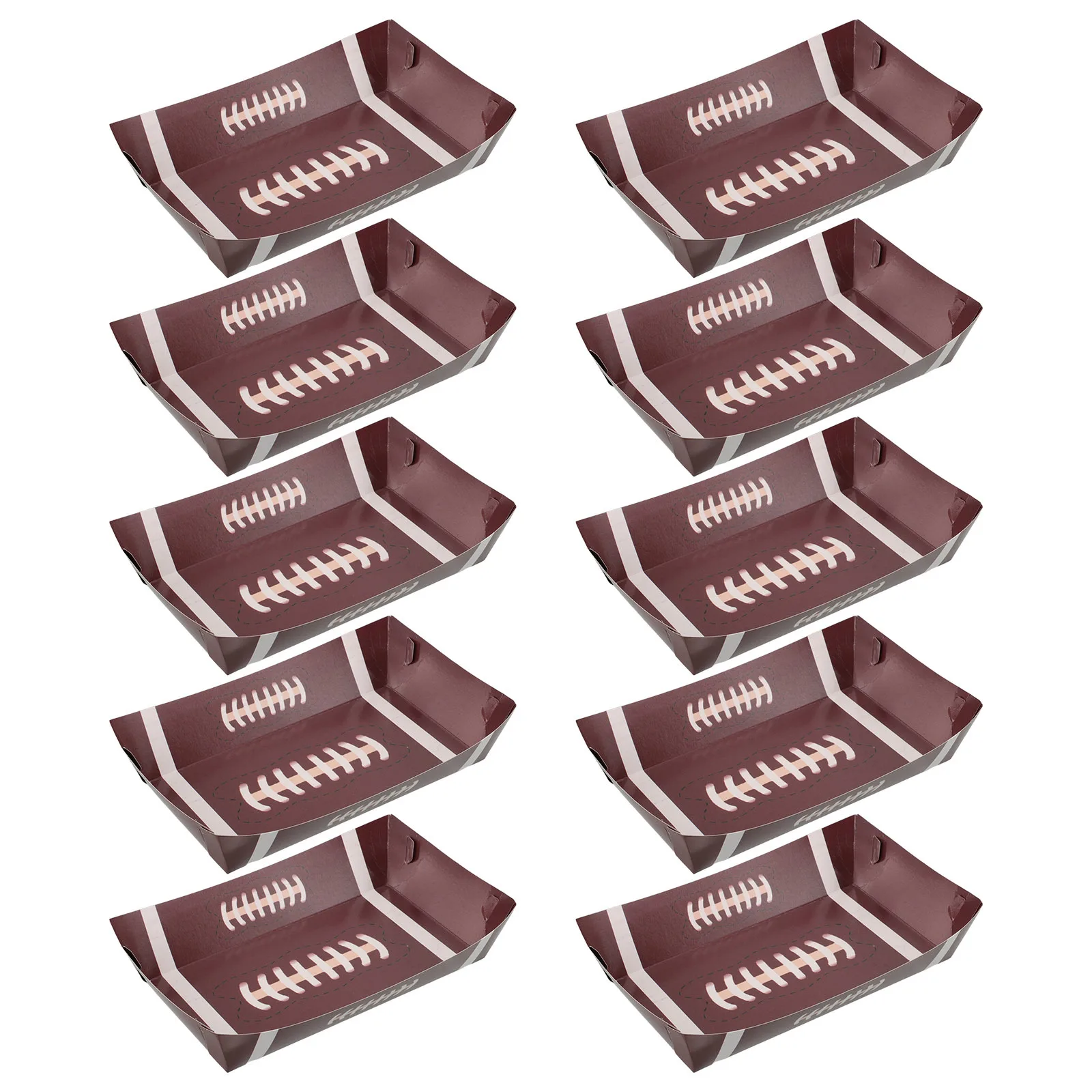 

10Pcs Football Snack Trays Birthday Party Decorations Food Plates Dessert Platters Game Day Supplies Football Plates