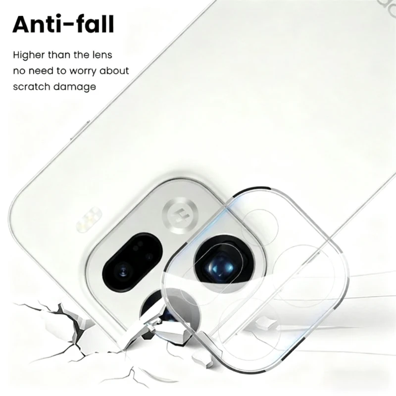 FindX9Pro FindX9 حافظة 3 قطعة ثلاثية الأبعاد من الزجاج المقسى حامي الكاميرا المنحنية لـ ممن لهم البحث X9 X 9 9Pro X9Pro 5G زجاج عدسة كريستال شفاف