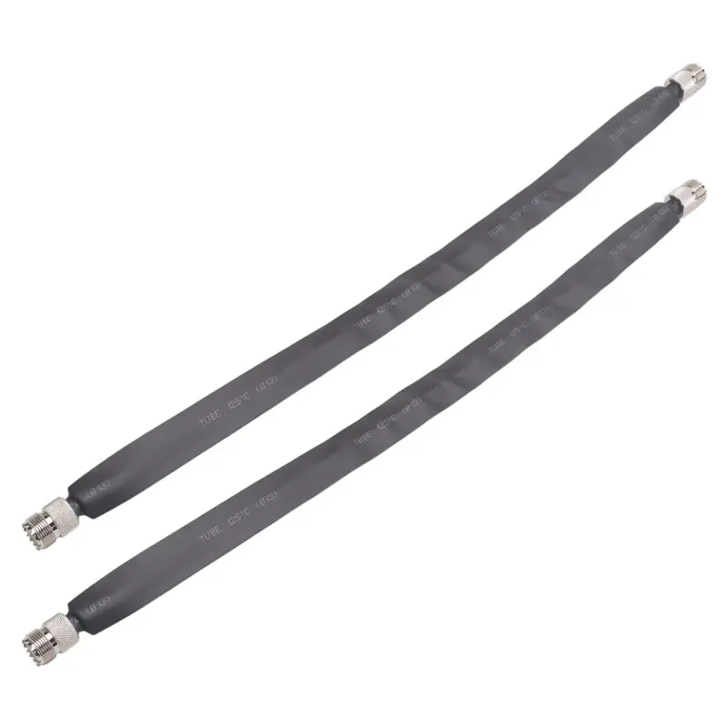 Hot sale 2 Pack 40cm RF Coaxial Cable Window/Door Pass Through Flat Cable, SO239 UHF Female to UHF Female,50 Ohm