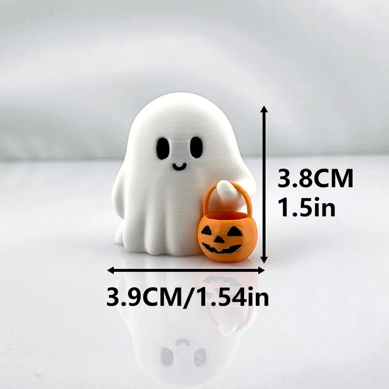 2pcs Halloween Mini Ghost Pumpkin Ornament Cartoon Little Ghost Desktop Decoration Home Party Showcase Landscape Decoration