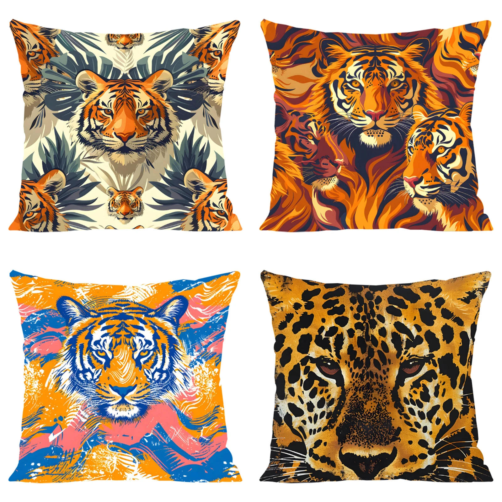 

Cushion Cover 50x50 Tiger Decorative Pillow Cover for Living Room Cushions Aesthetic Room Decoration Home Decor Pillowcase 45*45