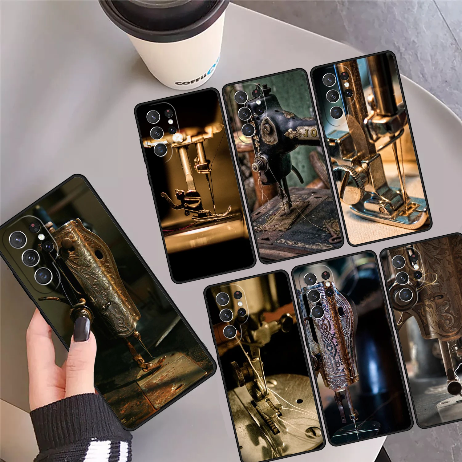 sewing machine tailor Phone Case Cover Coque For Samsung Galaxy S24 Ultra 23 S22 Plus S21 FE S20 S8 S9 S10 Note 10 Pro Note 20