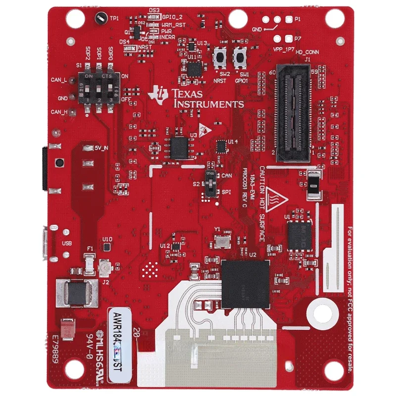 Texas Instruments AWR1843 Evaluation Module, 77GHz Radar Board for ADAS (L2/L3), People Counting & Industrial Sensing
