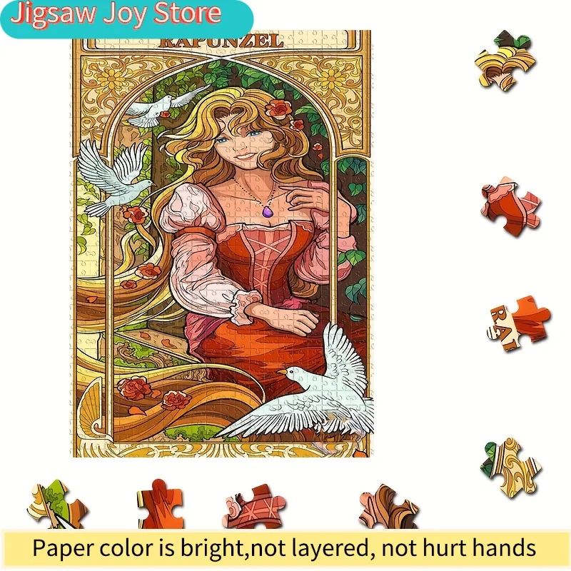 1000피스 프린세스 라푼젤 퍼즐 - 공식 라푼젤 황금 머리 & 탱글드 영화 아트, 성인 및 가족용 특대형 직소 퍼즐