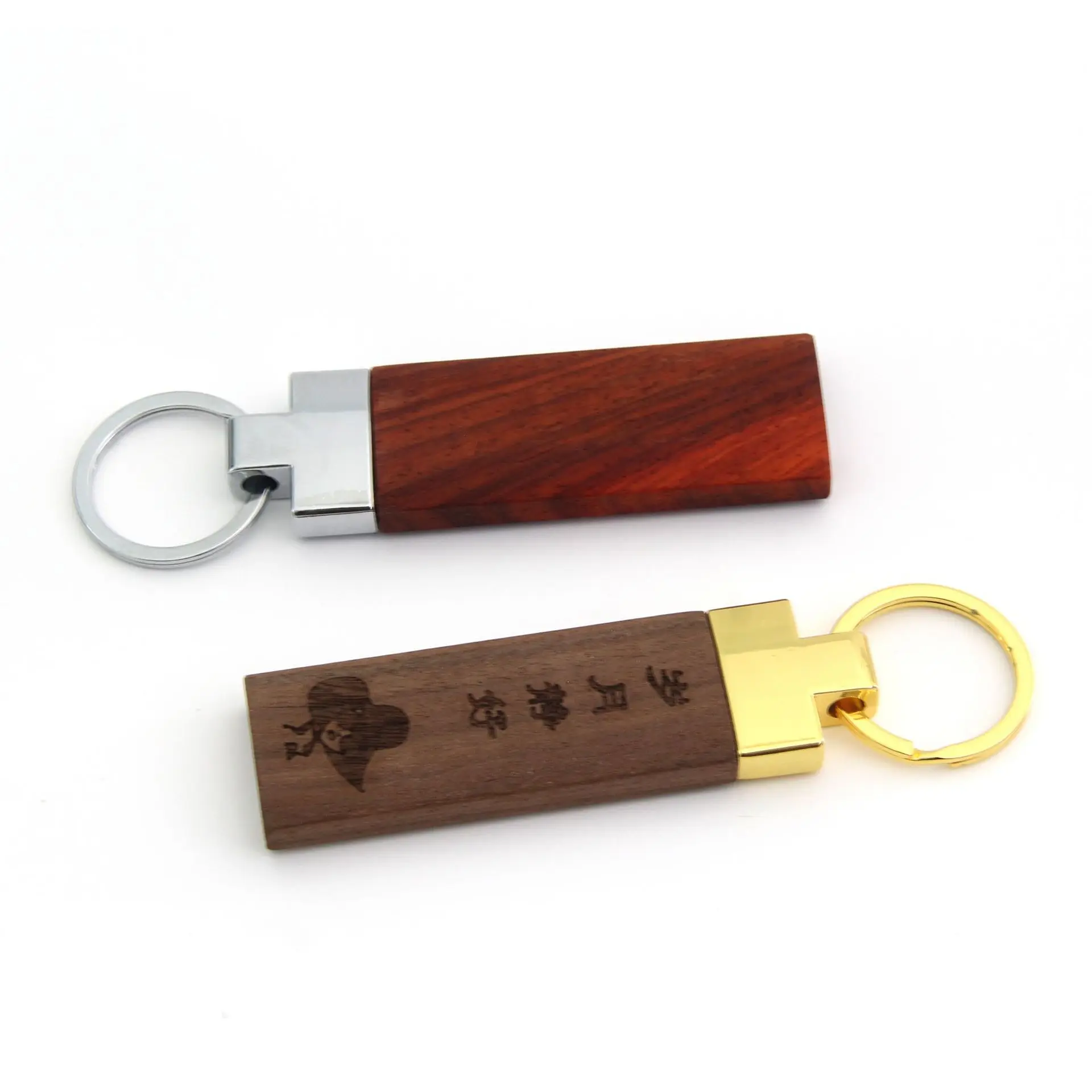 Real Beech Block Keychain Genuine Wood Kay Chain Jewelry Rectangle Round Charm Keyring Car Key Holder Can Laser Logo